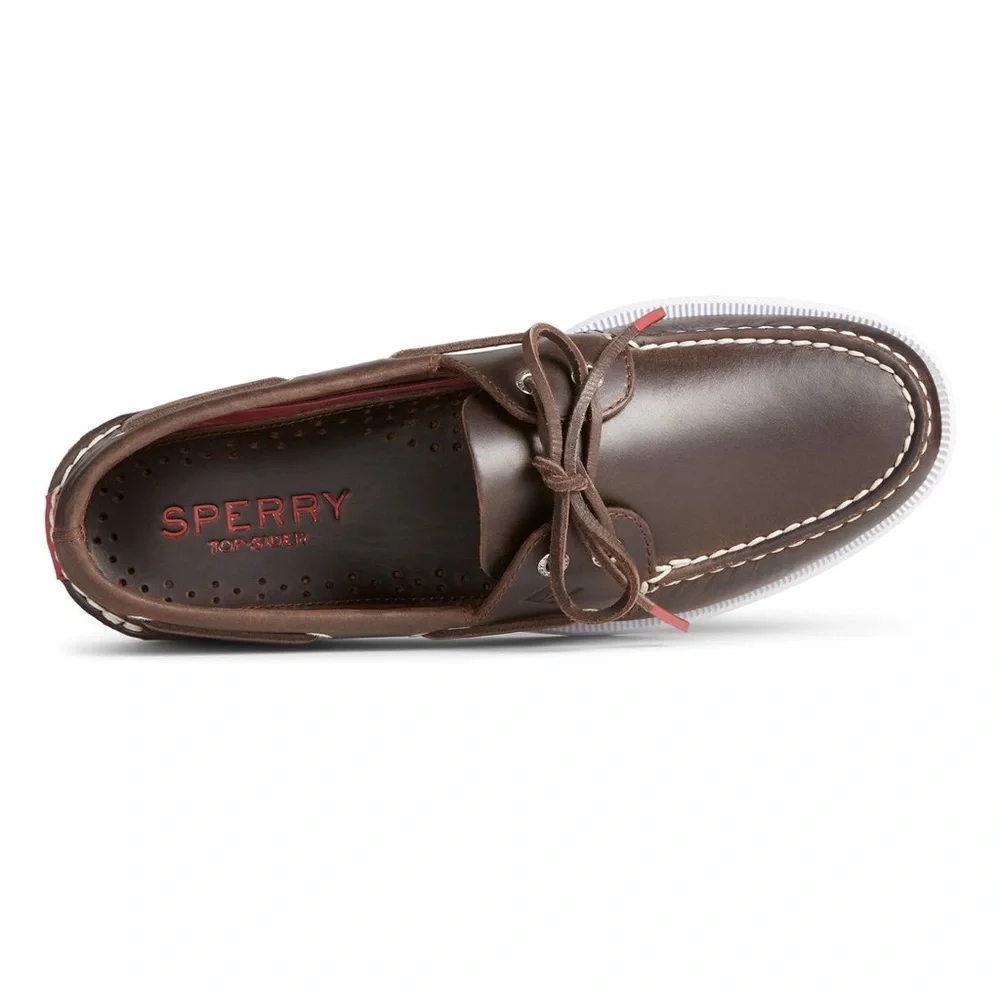 NEW!! Men’s Sperry Authentic Original 2 Eye Pull Up Brown Leather Size 15W